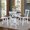 International Concepts 36 in. Solid Wood Round Top Pedestal Counter Height Dining Table w/4 Stools in White/Heather Gray K05-36RT-27B-S6132-4 - alternate 2